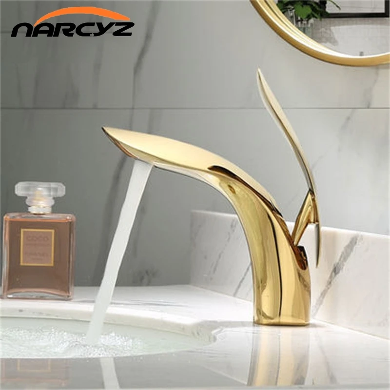 Смесители для умывальника современный золотой кран ванной комнаты краны