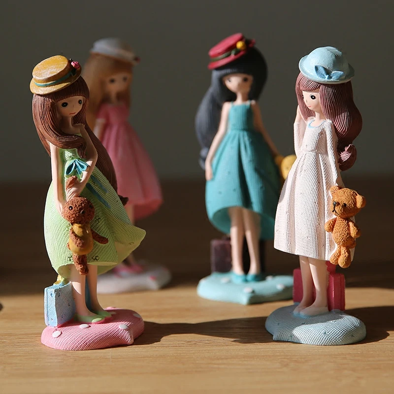 

Cute resin girl doll home decor Crafts Maiden characters Beauty Figurines resin fairy miniatures garden decoration birthday gift