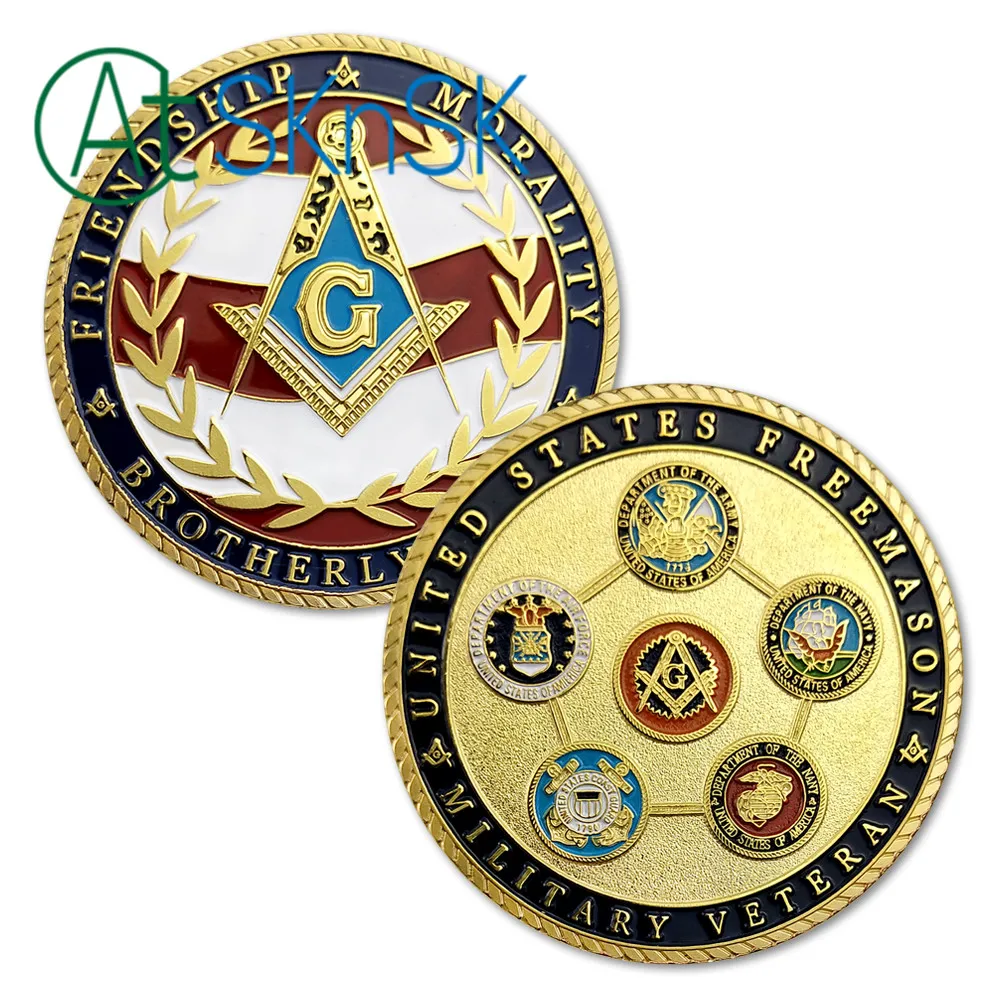 1/3/5/10 шт. масонский военный Ветеран масонской монетки памятный Сувенирный жетон