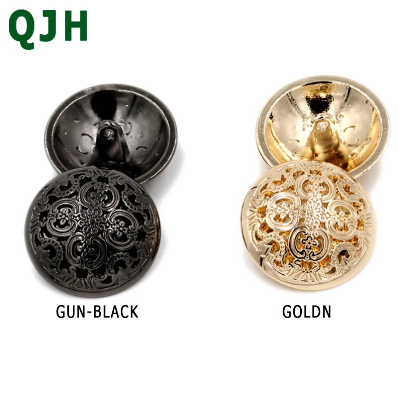 1 шт. Высококачественные золотые и черные винтажные металлические пуговицы DIY