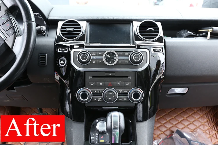 2 шт. для Land Rover Дискавери 4 LR4 2010- для LHD аксессуары ABS Глянцевая черная центральная консоль автокондиционера выход крышка отделка стикер