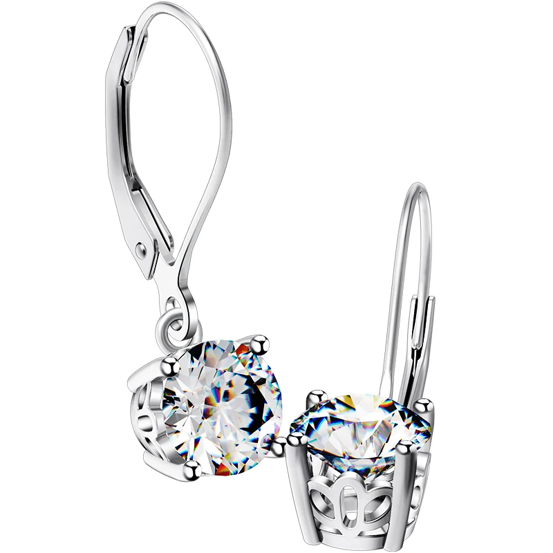 Женские серьги подвески из серебра 2.02ct с подвеской 925 пробы|earrings 14k|earrings sterlingearrings