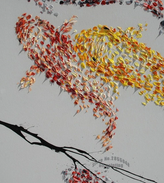 Без рамки рыбы животных картина маслом by ручной краска на холсте акриловая