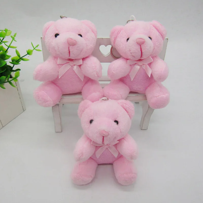 40 шт./лот маленькие плюшевые мишки с цепочкой высотой 10 см Плюшевые Мини Мишки