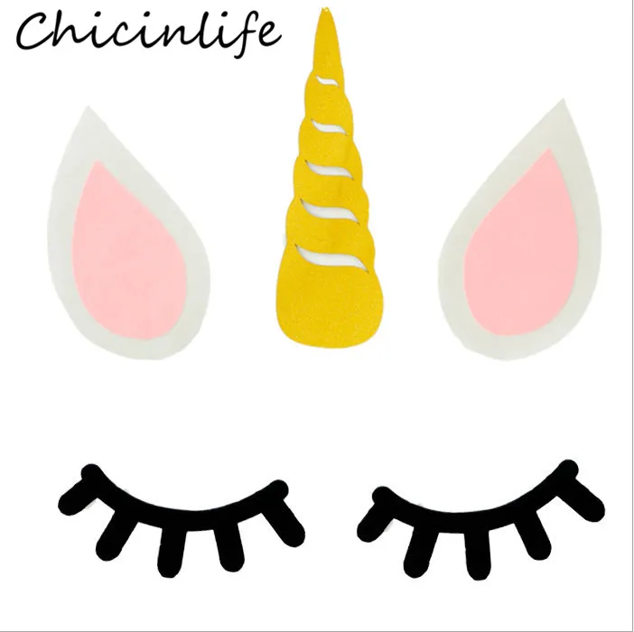 Chicinlife 1 набор Единорог ресницы наклейки фон День Рождения Вечеринка Baby Shower