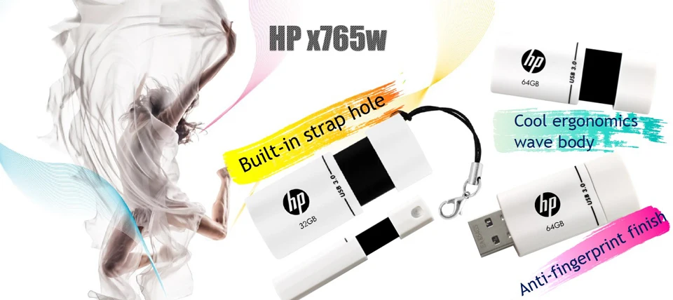 ФлешкаHp mini usb flash drive 16 ГБ высокая скорость 3.0 флешки x765w usb флэш-памяти диска пластиковые cle usb stick memoria 16 ГБ ручка диск флешки