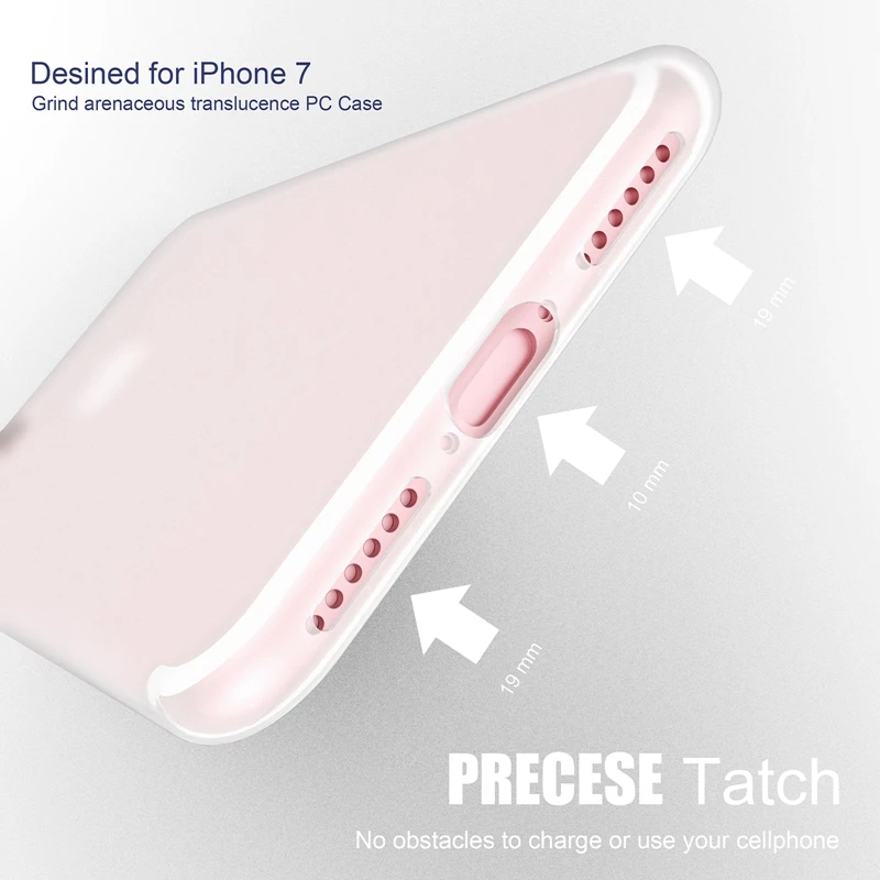 Roybens Fashion Cute Ultra Slim Silicone Case For iPhone 7 Plus Soft TPU Milk White Matte Mat Cover iPhone7 |