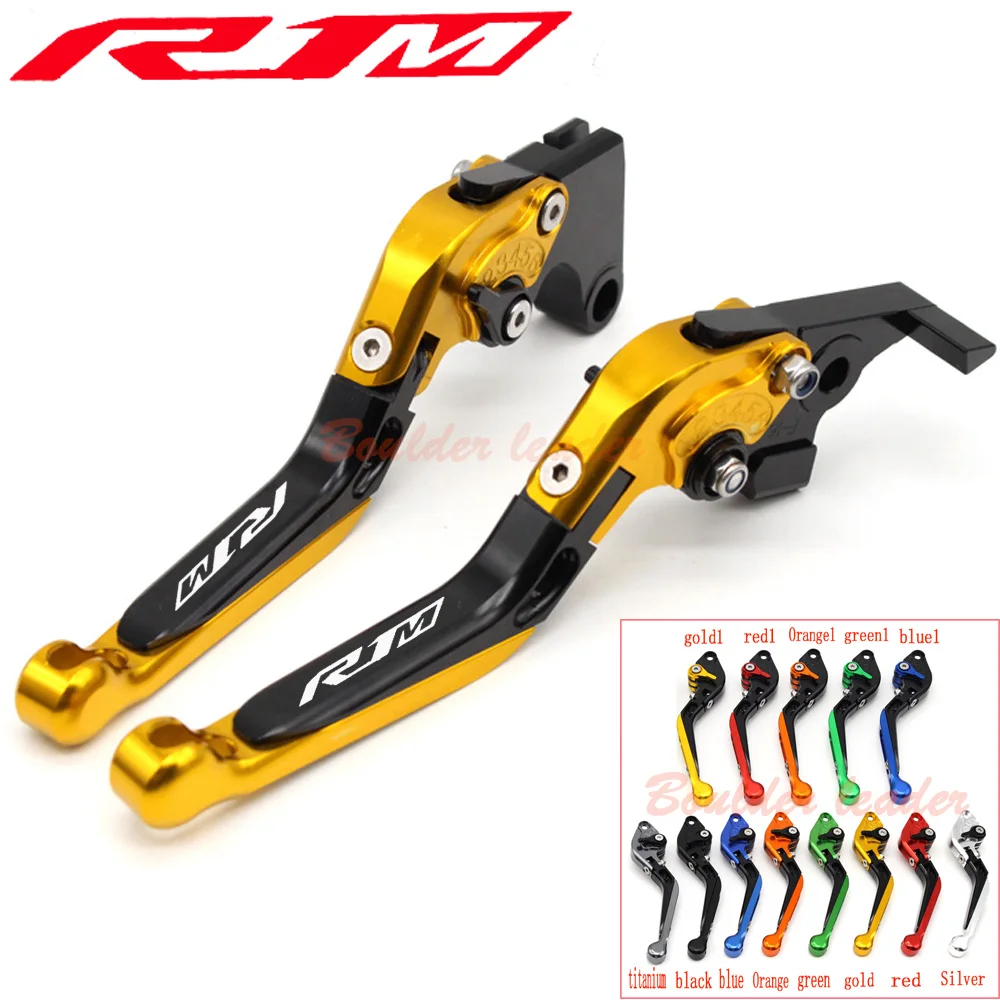 Логотип (R1M) di Titanio CNC Allungabili piegevoli Moto Leve Freno Frizione для Yamaha YZF R1/R1M/R1S 2015 2016 2017|leve freno
