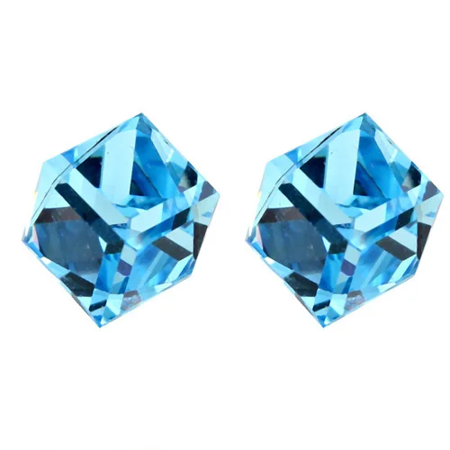 Btime Мода 5 цветов Cube Кристаллы серьги для Для женщин Стад кристаллы Swarovski
