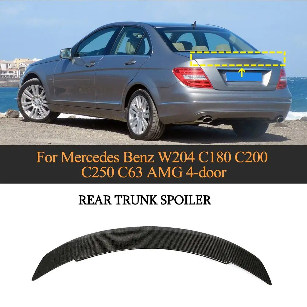 

Автомобильный задний спойлер для багажника губа для Mercedes-Benz C Class W204 4 двери седан 2007 - 2013 спойлер для крыла багажника из углеродного волокна