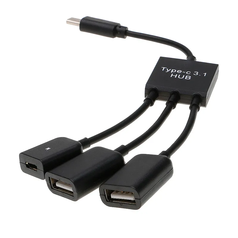 1 шт. высококачественный адаптер Type C 3 на 2 порта USB 0 с портовым адаптером Micro Charge HUB