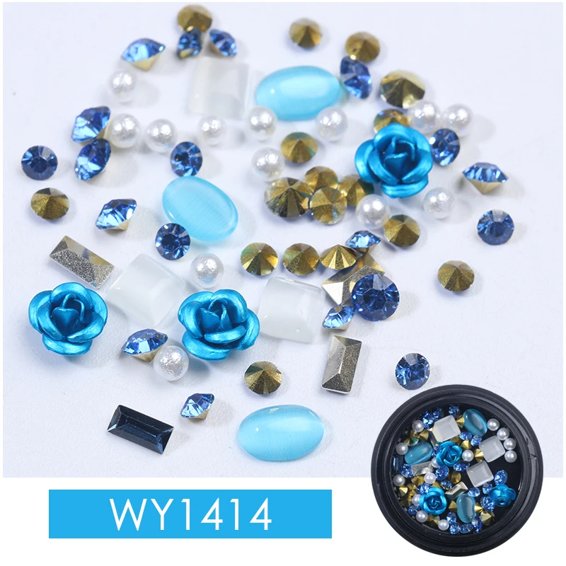 Подвески для ногтей без розы Смешанные 3D украшения стеклянные стразы аксессуары