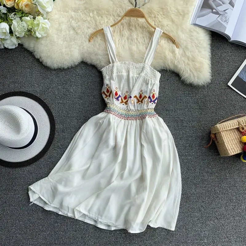 Женское платье ALPHALMODA Пляжное Платье с цветочной вышивкой в богемном стиле на