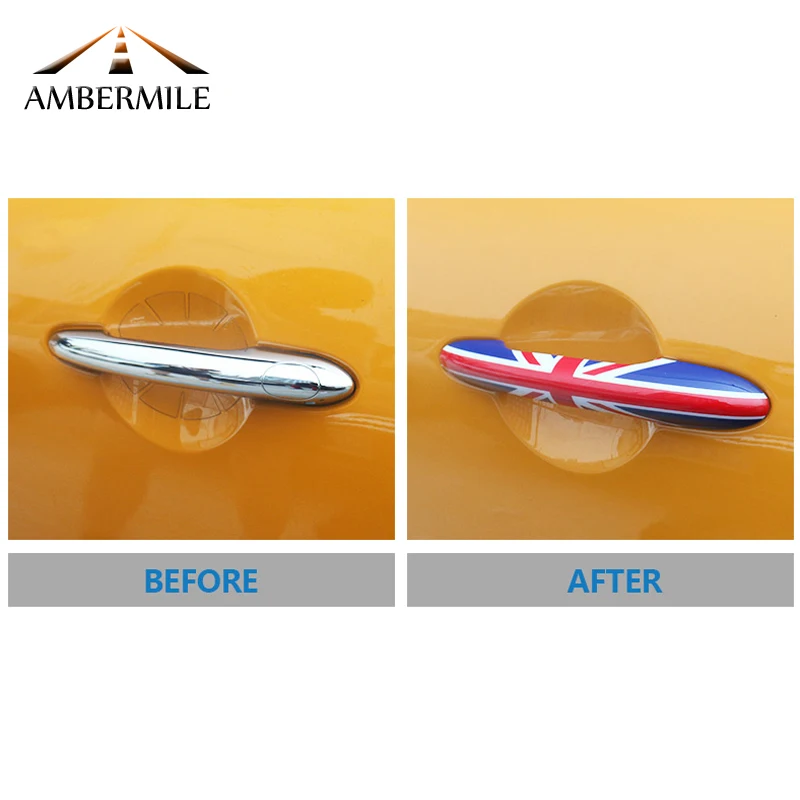 AMBERMILE ABS чехлы на дверные ручки автомобиля наклейка украшение для мини медного