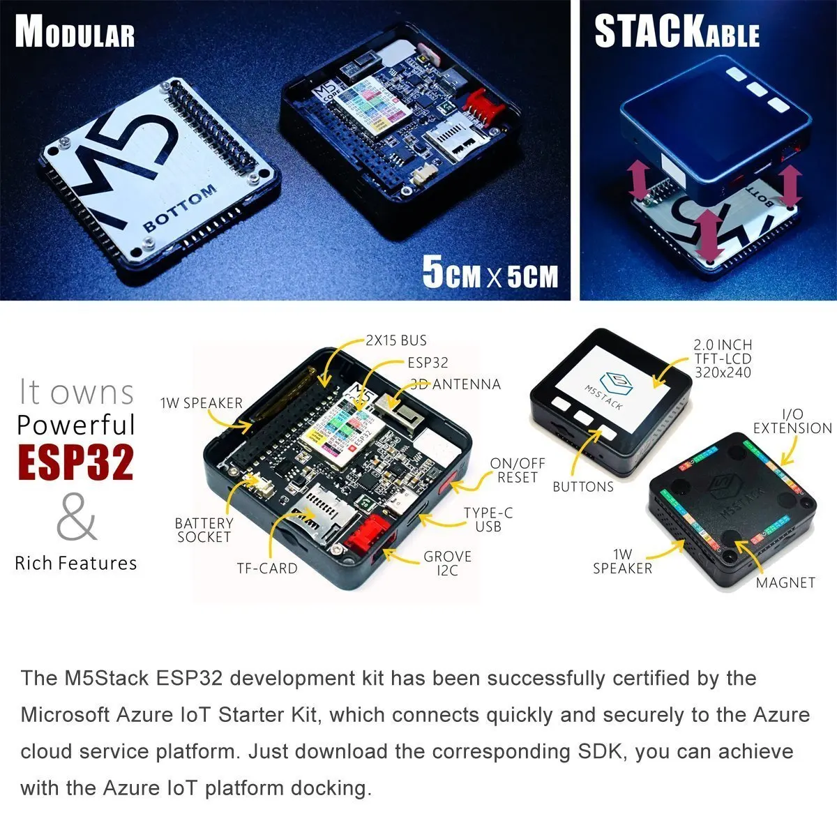 ESP32 макетная плата комплект Wifi Bluetooth расширяемая Совместимость с Arduino ESP32 M5Stack-SCLL