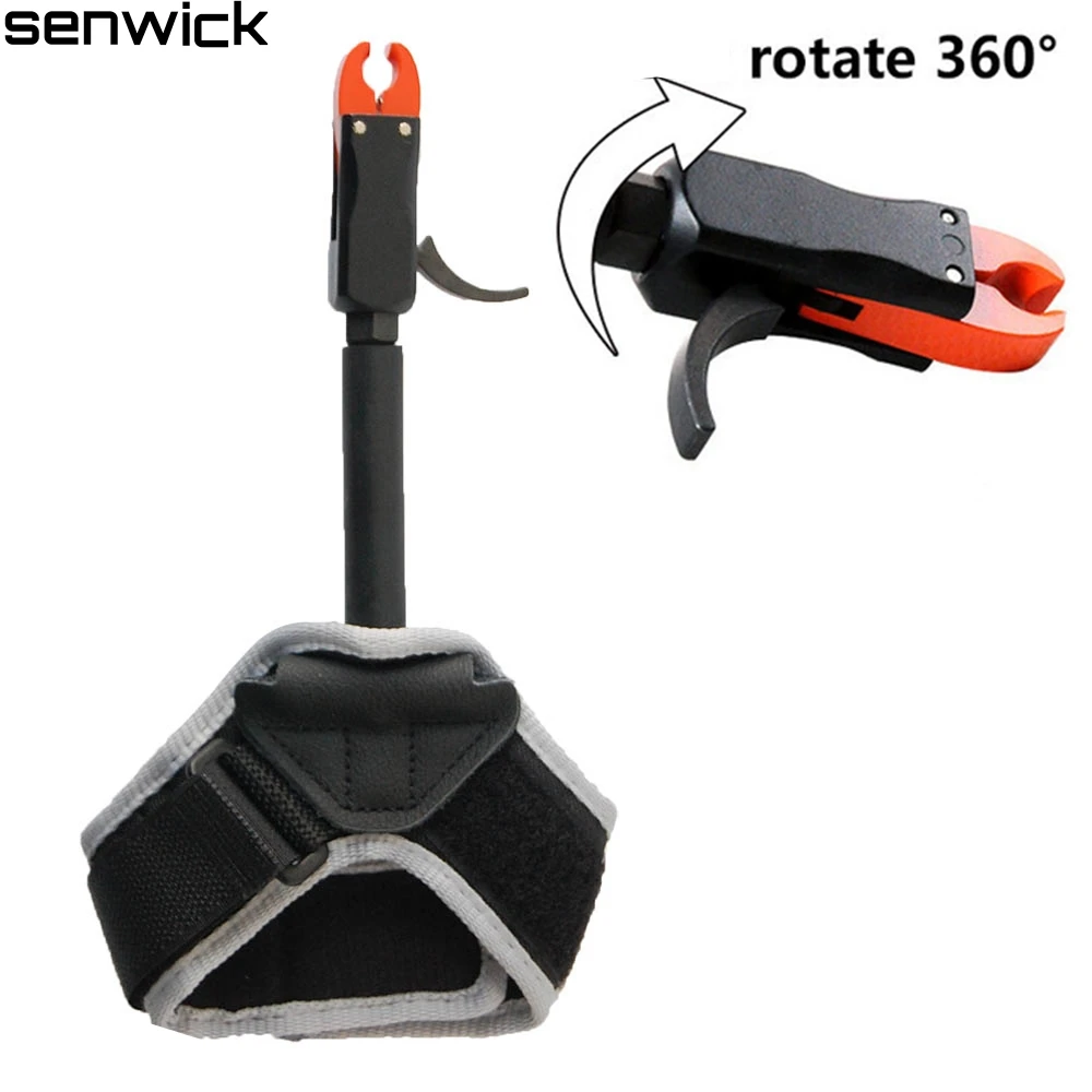 Senwick Brand 360 Degree Adjustable Compound Bow Release Aid with Wrist Strap Outdoor Shooting Hunting Accessories |