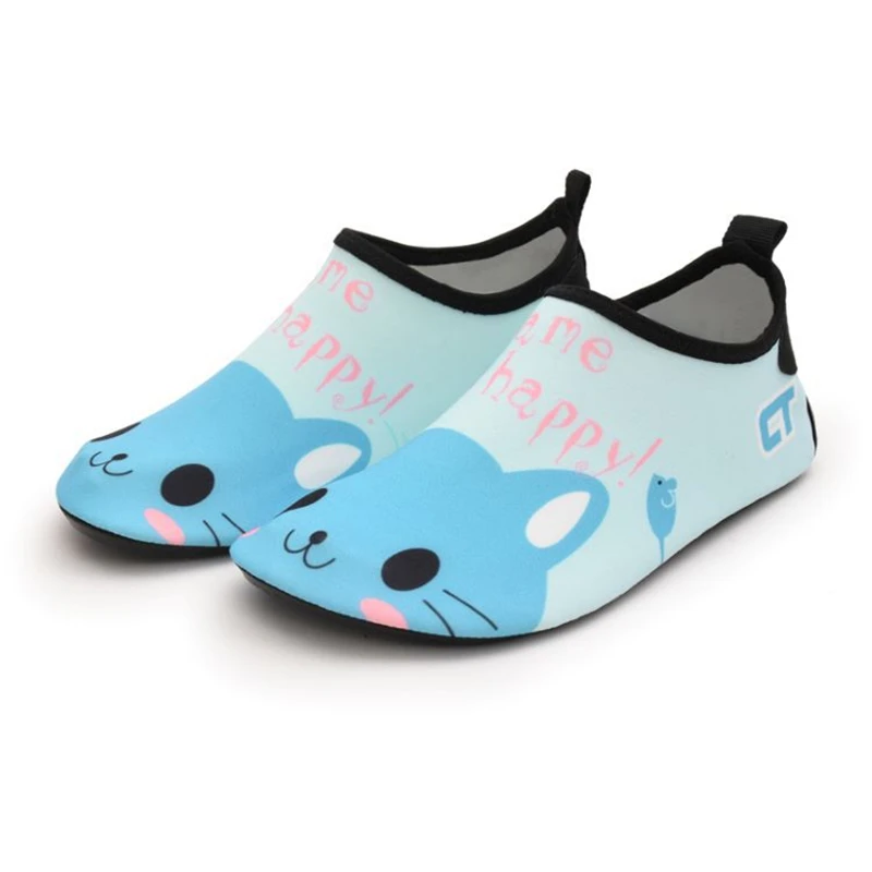 blue cat Детские тапочки с животными для мальчиков; носки для ухода за кожей; мягкие домашние Спортивные Тапочки для девочек; детская пляжная обувь для дайвинга; беговая дорожка; спортивная обувь - Цвет: blue cat