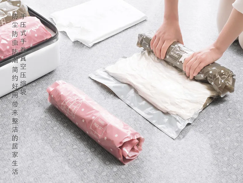 2 шт. домашний ручной вакуумный мешок водонепроницаемый для хранения одежды