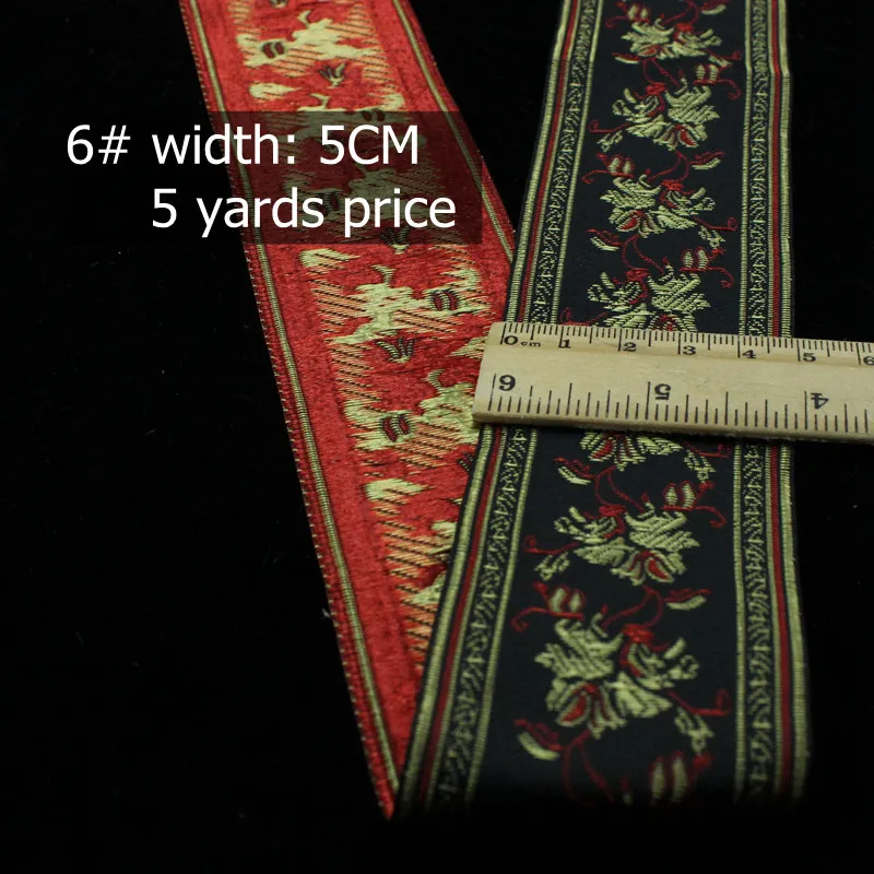 (6) 5 yards price 5 см в ширину африканская кружевная ткань вышитая кружевная сумка DIY платье ручной работы кружевная отделка ткань аксессуар для украшения шитья кружева - Цвет: (6) 5 yards price