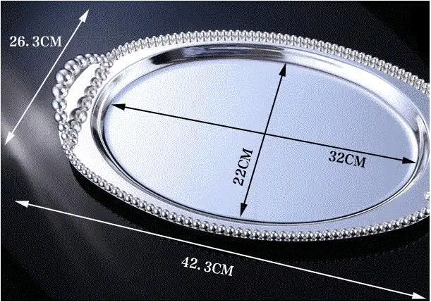 S3 silver oval Европейский посеребренный поднос для фруктового торта, кухонный поднос, металлический поднос для свадебного украшения, поднос для торта, поднос для еды SNTP008A - Цвет: S3 silver oval