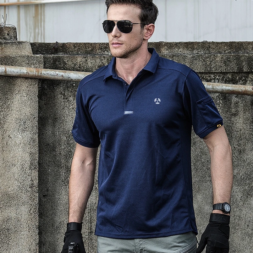 Рубашка поло мужская быстросохнущая дышащая тактическая с коротким рукавом в