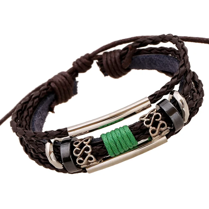 Новый модный винтажный Плетеный браслет ручной работы в стиле панк из