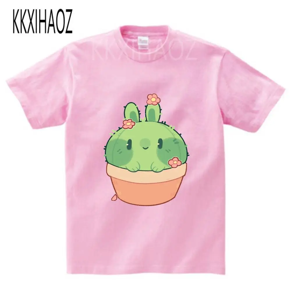 

2021 New Boys T-shirt Kids Basic T Shirts Cartoon Cactus Top Tees Children Sport Clothing Baby Girl t shirts For 2-13 Years NN