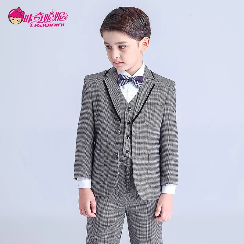 Костюмы для мальчиков (пиджак + штаны жилетка рубашка галстук) приталенный