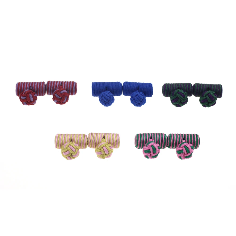HUISHI Wedding Fashion Rope Ball Knot Red Cufflinks Handsome Brand Jewelry 11 Color Mens Ball Knot Cuff links Hot Selling