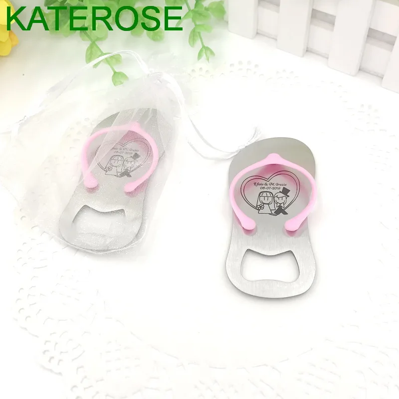 Organza Bag 24 шт персонализированные металлические открывалки в подарочной коробке пляжная тематика Свадебные сувениры Bomboniere индивидуальные стринги открывалка для бутылок - Цвет: Organza Bag