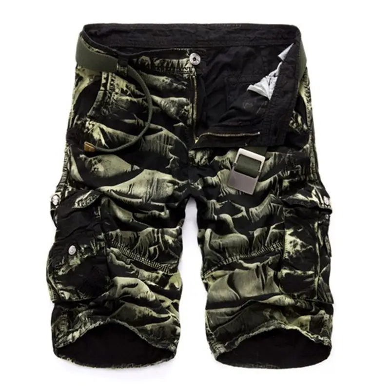 Mens Military Cargo Shorts 2022 New Brand New Army Camouflage Shorts Men Cotton Loose Work Casual Short Pants No Belt