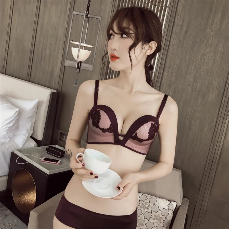 Europe Brand Women Sexy Lace Brassiere Set Embroidery Flower Seamless Underwear Padded Push Up Bra Comfortable Lingeri | Женская одежда