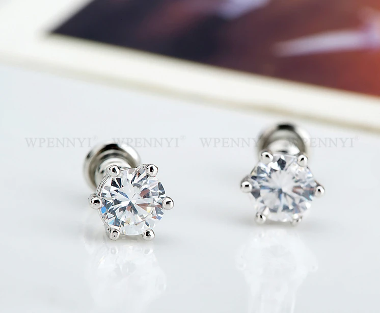 Серебряный Цвет Высокое качество 5 мм 0.5ct Маленький милый 6 зубец Сердца и стрелы