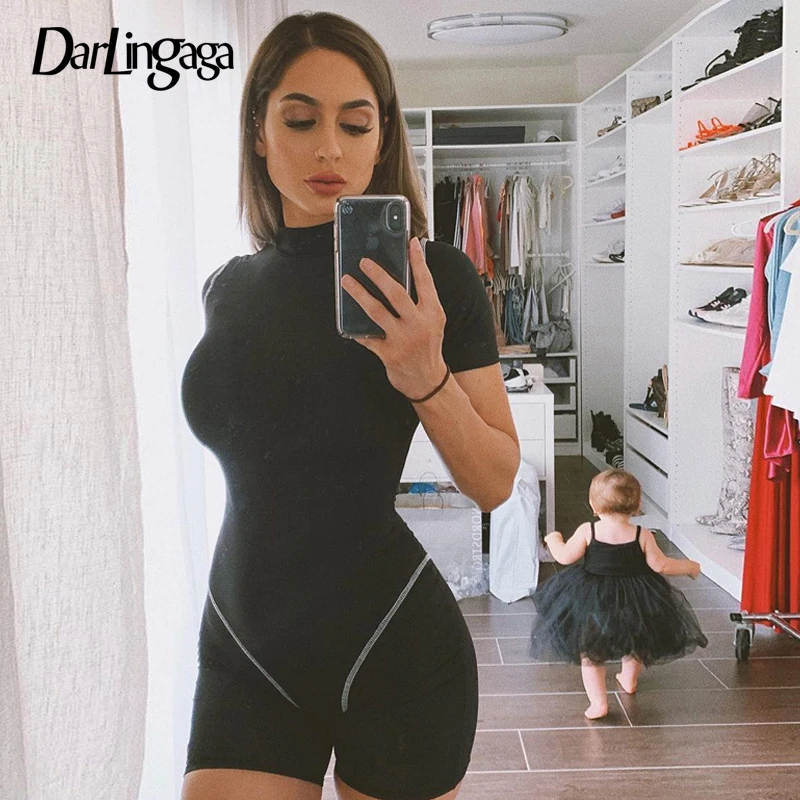 Darlingaga, повседневная спортивная одежда для активного отдыха, байкерские комбинезоны, обтягивающие,, летний спортивный костюм для фитнеса, боди, спортивная одежда, пуш-ап, комбинезон