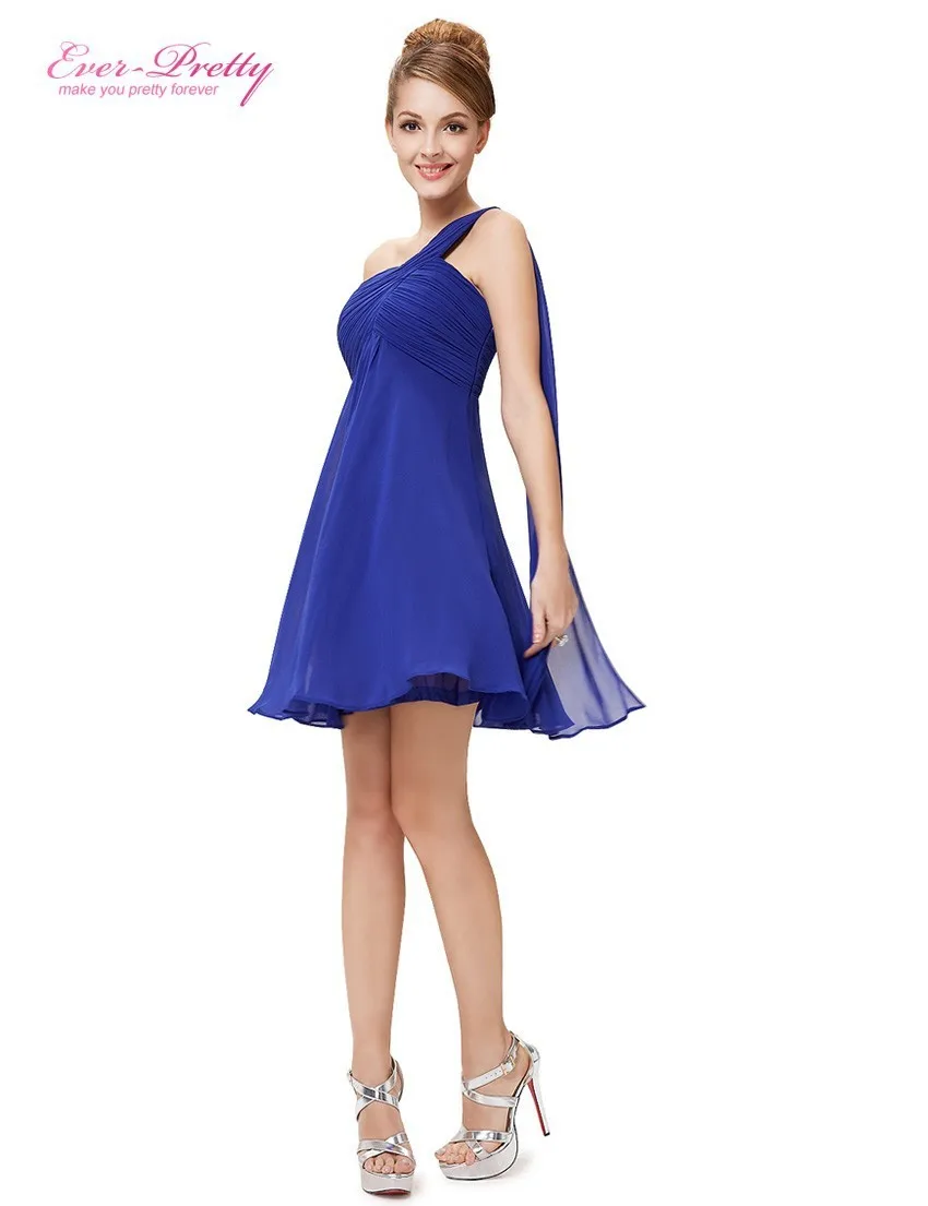 [Распродажа] коктейльные платья Ever Pretty HE03537 шифоновые короткие коктейльные платья с оборками на одно плечо