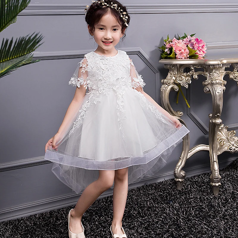 Новинка лета 2018 кружевное Цветочное платье для маленьких девочек наряды на день