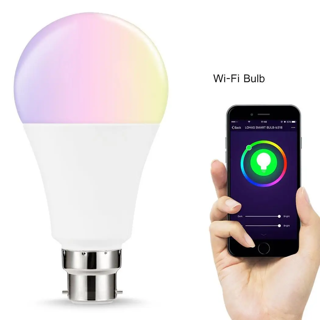Маленькие умные лампочки телефон WiFi голос 12 Вт серебро управление AC85 265V RGB
