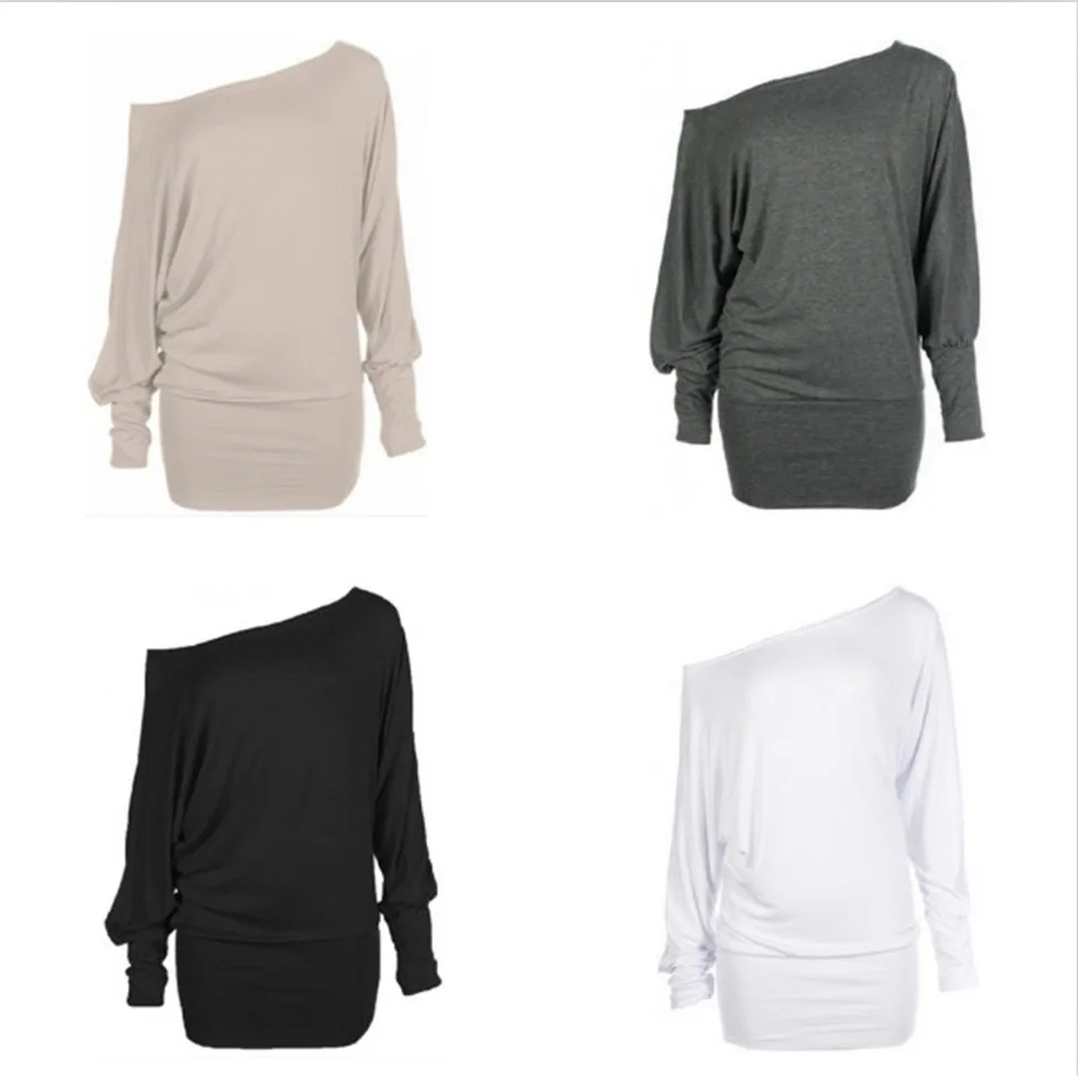 2018 Fashion Women Shirt Batwing Sleeve Shirts Top Solid O-neck Cotton Summer Tee Tops Female Plus Size Casual Loose V259 |