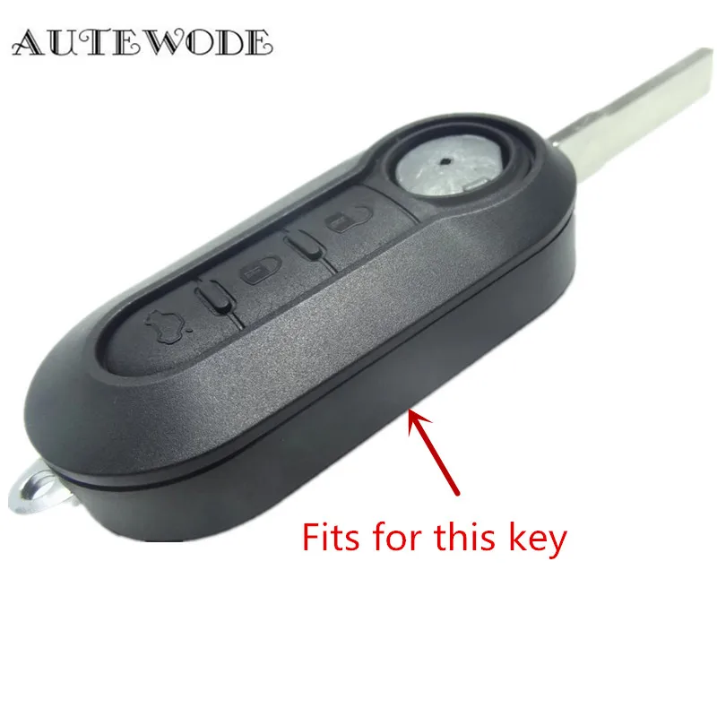 AUTEWODE серый цвет замена флип оболочки чехол для Fiat 500 Fob авто аксессуары 1 шт.