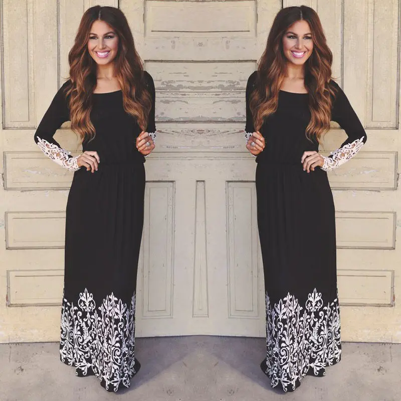 Женское кружевное вечернее платье с длинным рукавом повседневное короткое