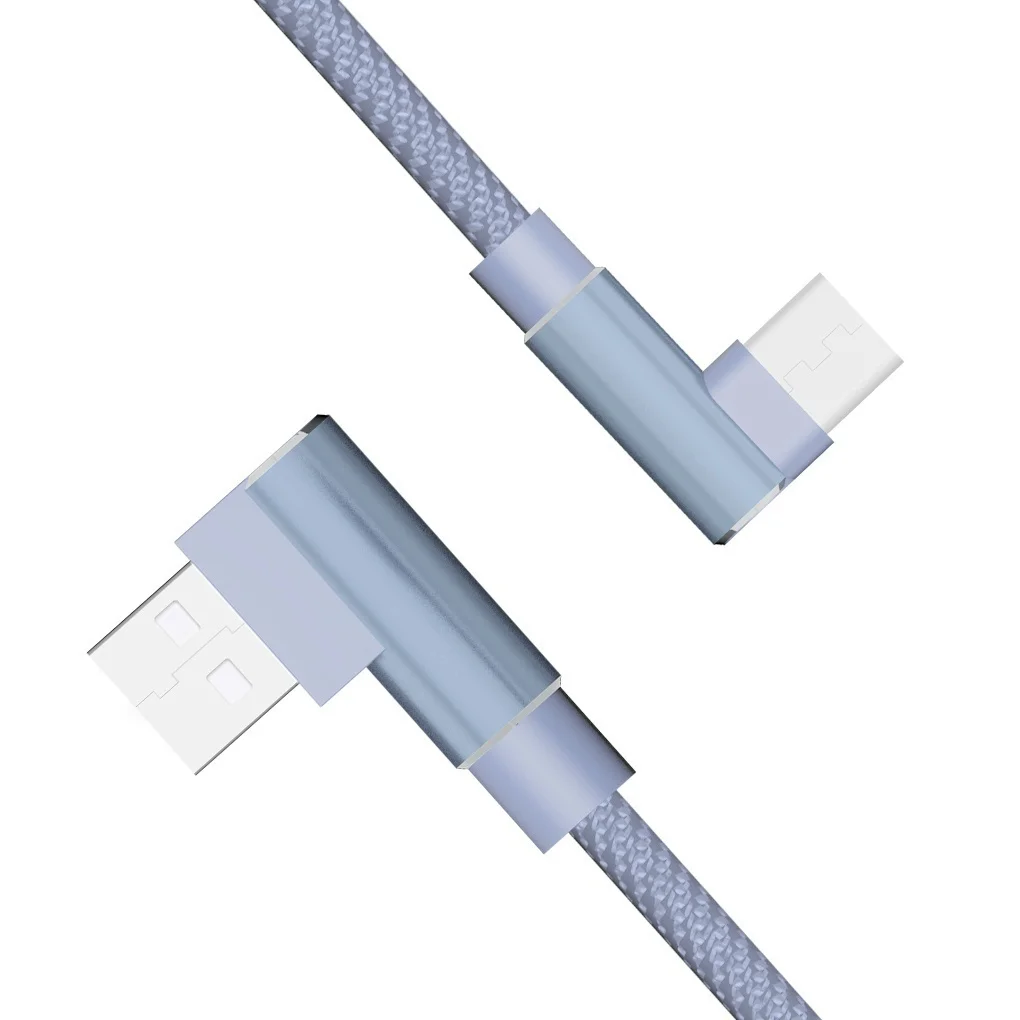 Небесно-голубой USB кабель для синхронизации данных кабель для быстрой зарядки 90 градусов под прямым углом для Iphone X 8 7s 7Plus 6 6s 5 5S 4 samsung Andorid type C Phone - Цвет: Небесно-голубой