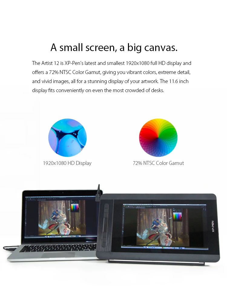 XP-PEN Artist 12 графический планшет для рисования планшет монитор для рисования 1920X1080 HD ips с кнопками быстрого доступа и сенсорной панелью(+ P06