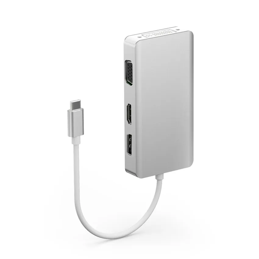 USB C концентратор к HDMI DisplayPort 3840*2160 4K адаптер типа VGA DVI 1080P конвертер для Macbook