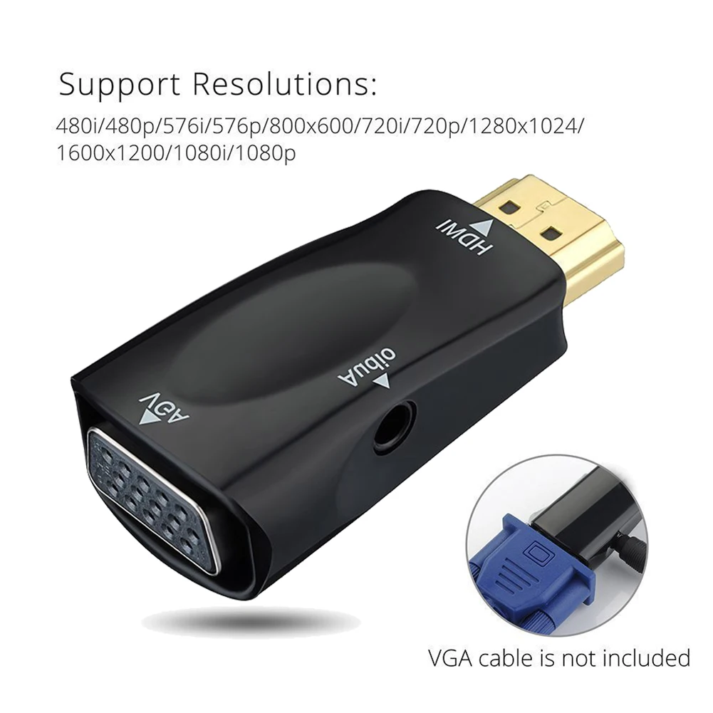 1080P HDMI папа к VGA Женский адаптер видео конвертер с аудио выходом N3 |