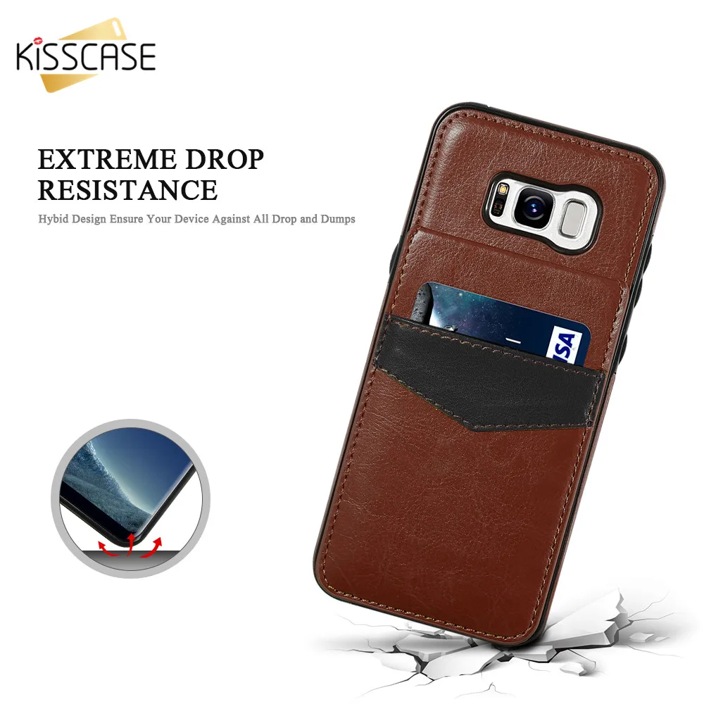 Kisscase Ретро слот для карты держатель чехол Samsung Galaxy S8 Plus из натуральной и