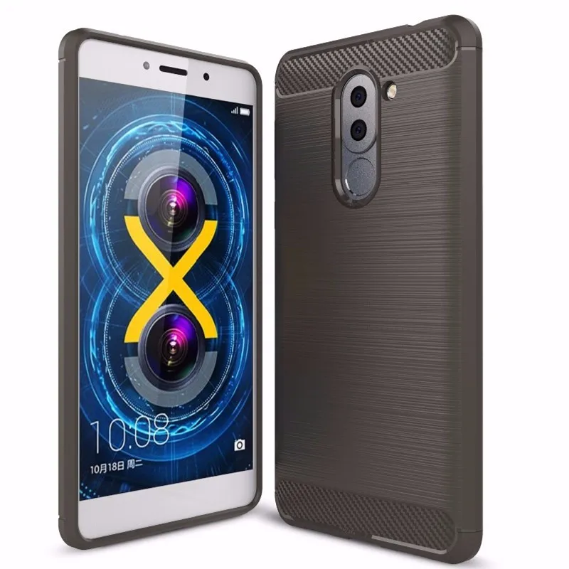 Чехол из углеродного волокна для huawei Honor 6x, Мягкий противоударный силиконовый чехол, полная защита для huawei GR5, задняя крышка, чехол