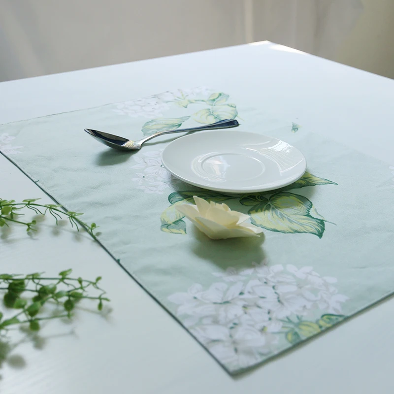 4Pcs Green Hyacinth Printed Placemat Dining/Kitchen Table Mat Pad Tableware Utensil Restaurant Catering Acessorios De Cozinha | Дом и сад