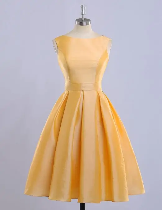 Vestido madrinha новые атласные трапециевидные Мятные зеленые оранжевые синие фиолетовые платья подружки невесты длиной до середины икры sukienka wesele реальное изображение - Цвет: Оранжевый