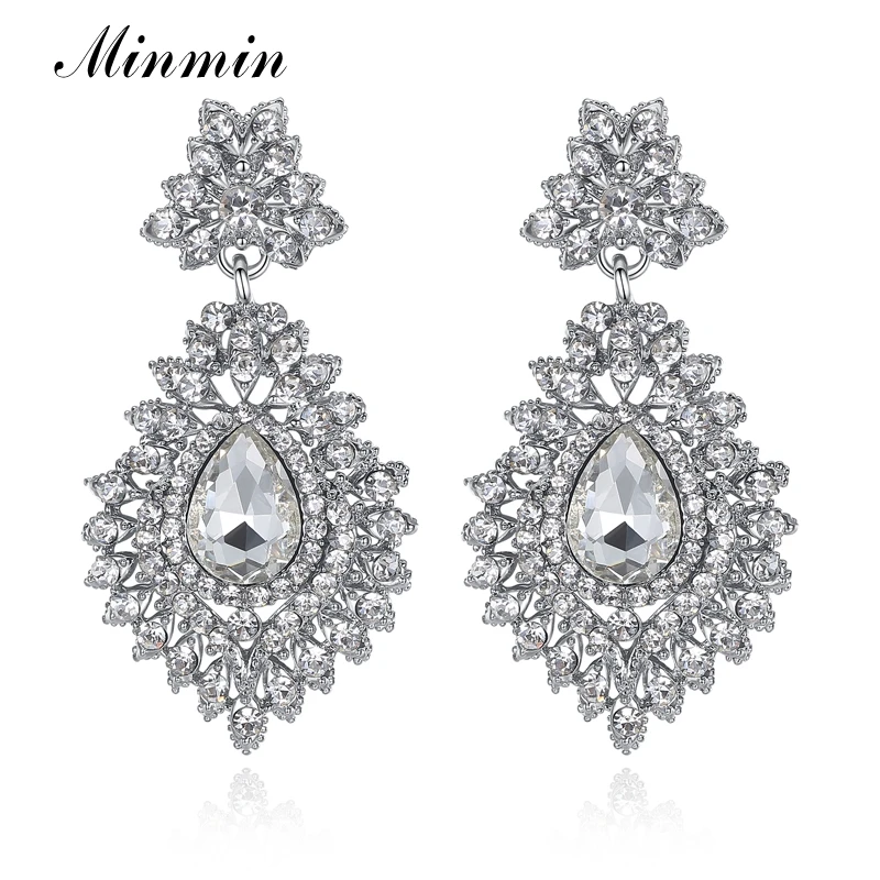 Minmin заявление классического стиля с украшением в виде кристаллов Длинные