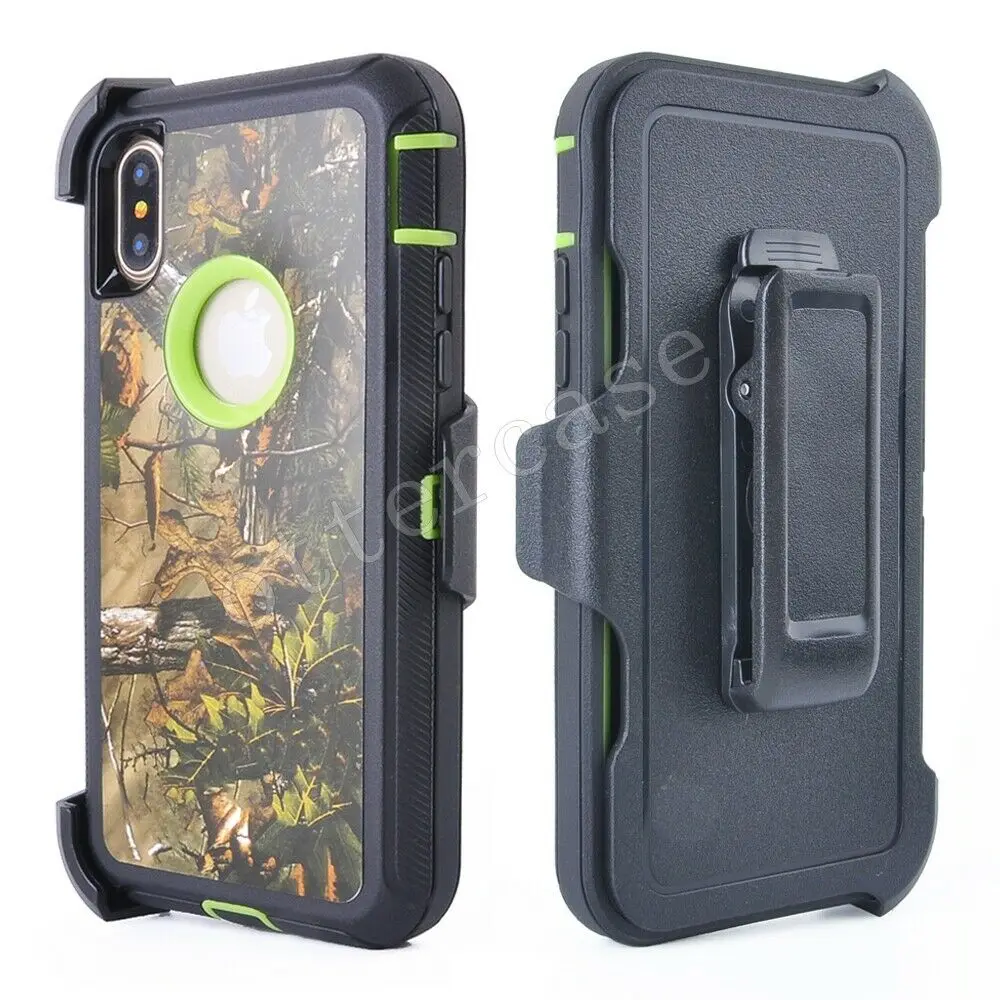 Green Tree Для iPhone X XS Max XR 6 6S 7 8 Plus бронированный чехол+ Зажим для ремня для общежития Defendr сверхпрочная защита 360 градусов чехол для телефона s - Цвет: Green Tree